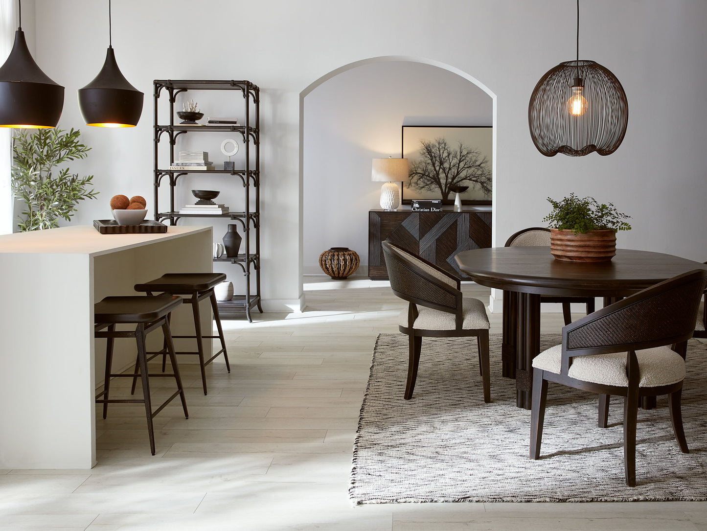 Retreat - Pole Rattan Round Dining Table With 1-20in Leaf