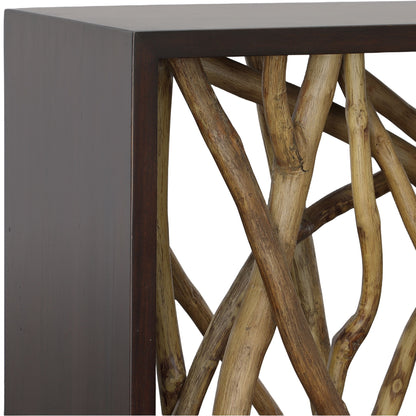 Teak Maze - Console Table - Dark Brown