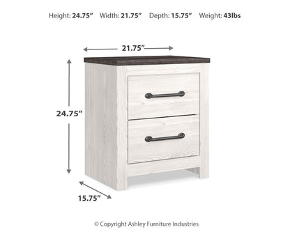 Gerridan - Two Drawer Night Stand - White / Gray
