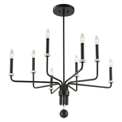 Ebony - Elegance 8 Light Chandelier - Black