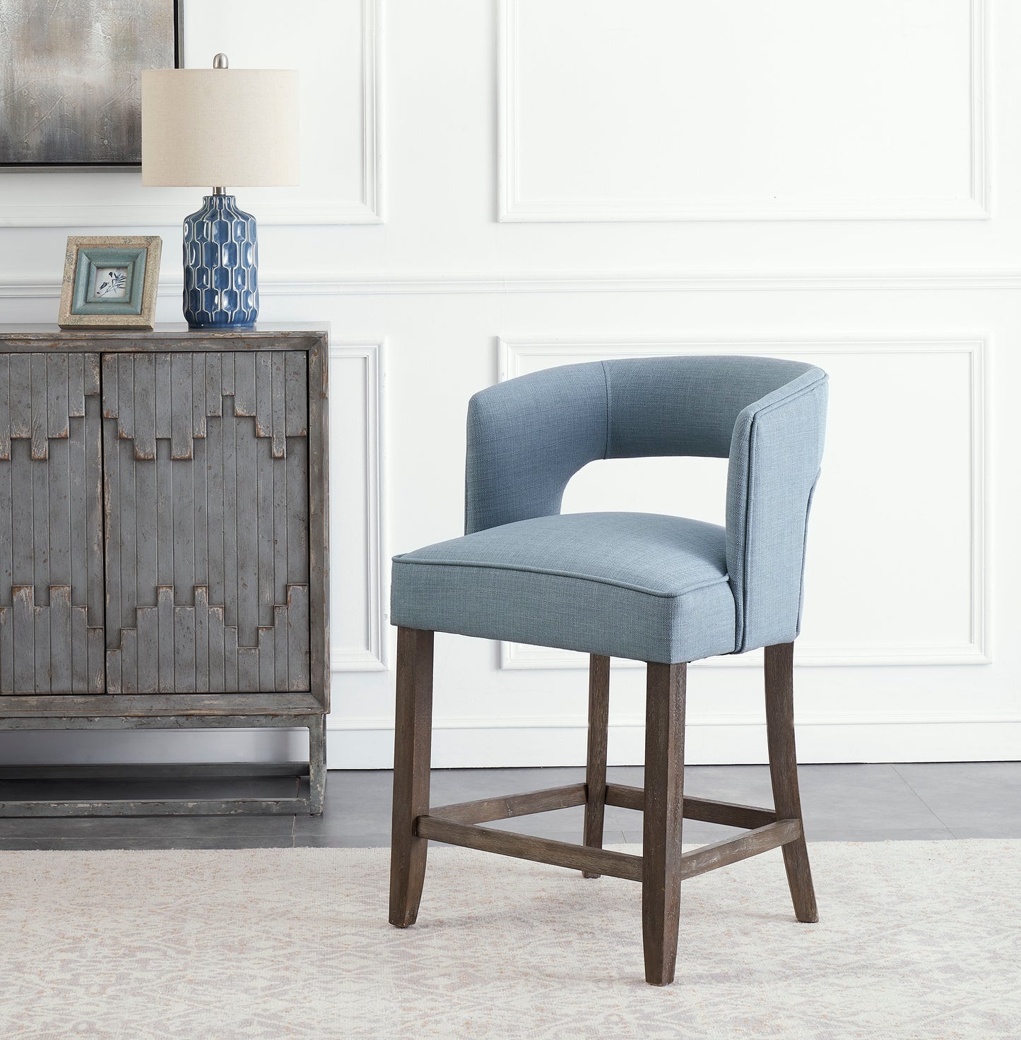 Afina - Counter Height Barstool - Yukon Blue