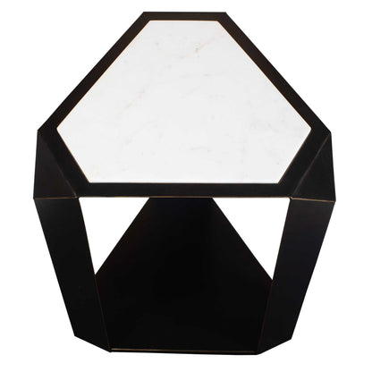 Keenan - Geometric Accent Table - Bronze / White