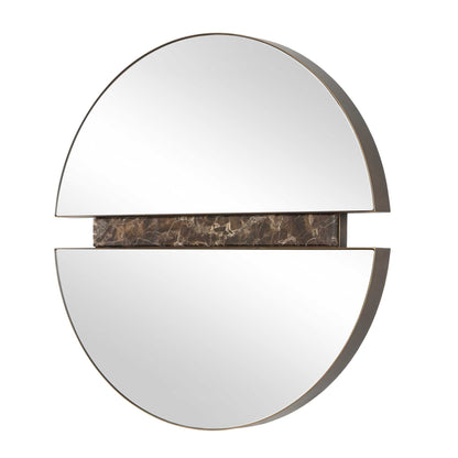 Hanover - Divided Round Mirror - Bronze / Brown