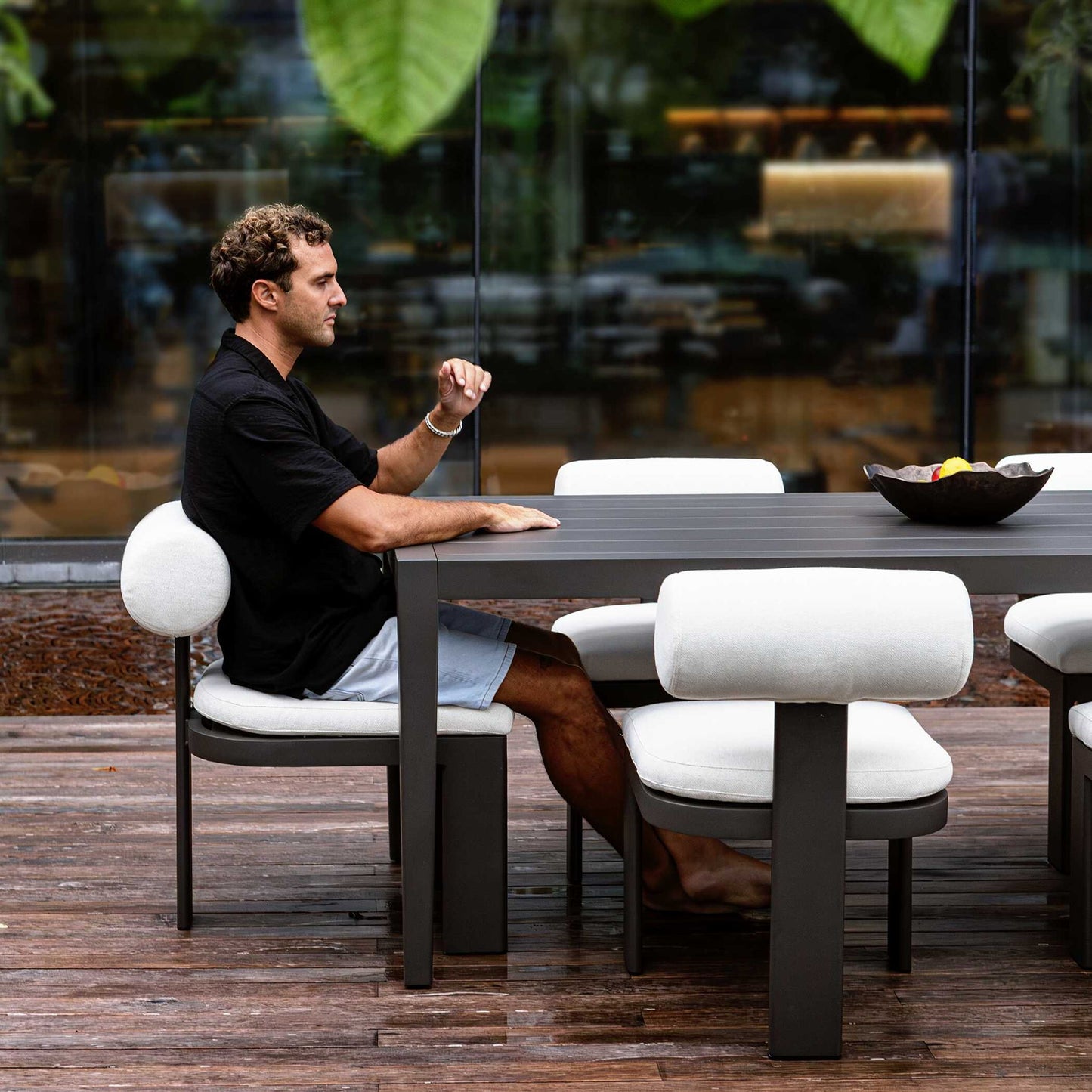 Bolster Back - Outdoor Dining Chair - White