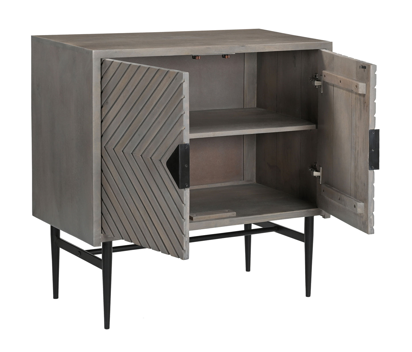 Umbriel - Two Door Cabinet - Gray / Black