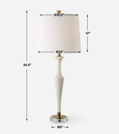 Colette - White Stone Table Lamp