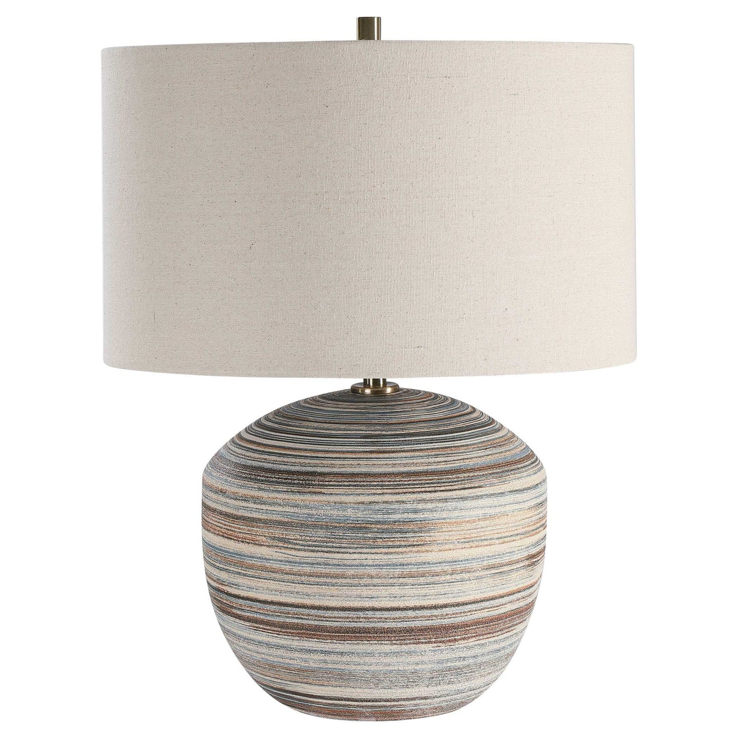 Prospect - Striped Accent Lamp - Light Brown
