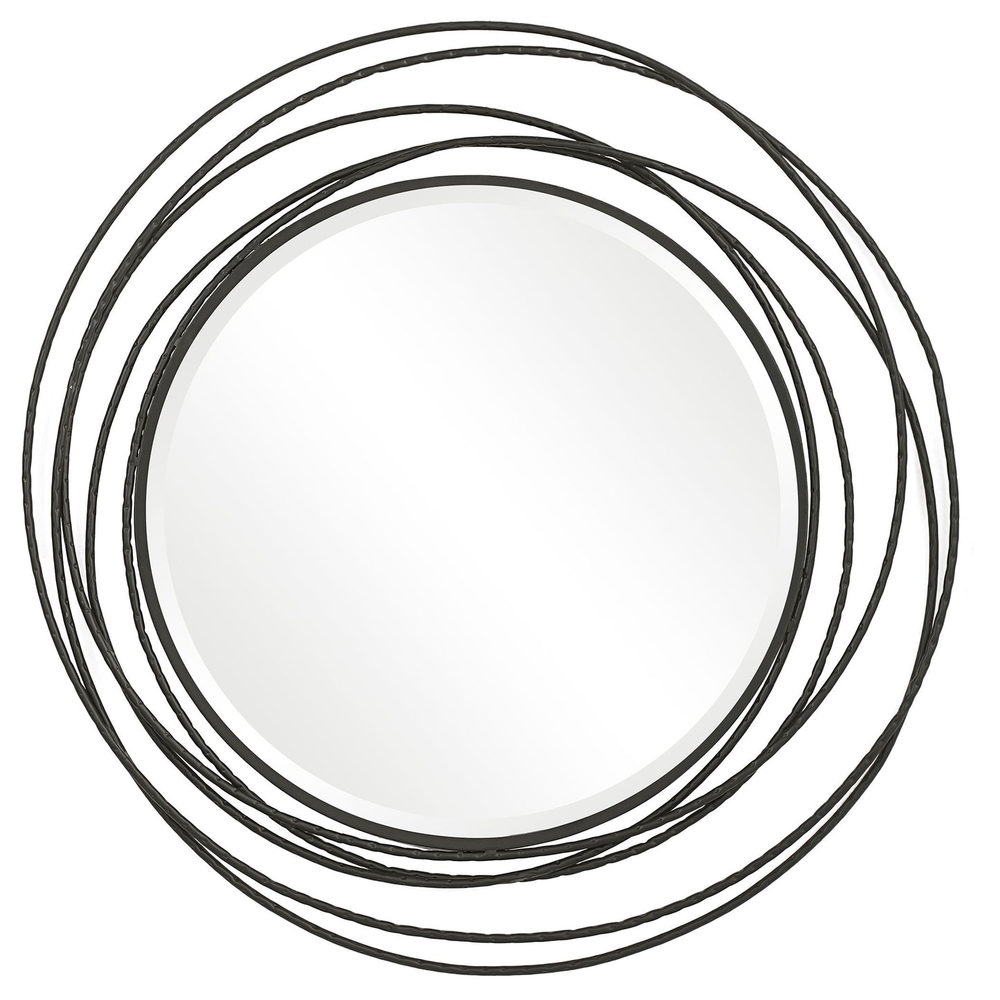 Whirlwind - Round Mirror - Black