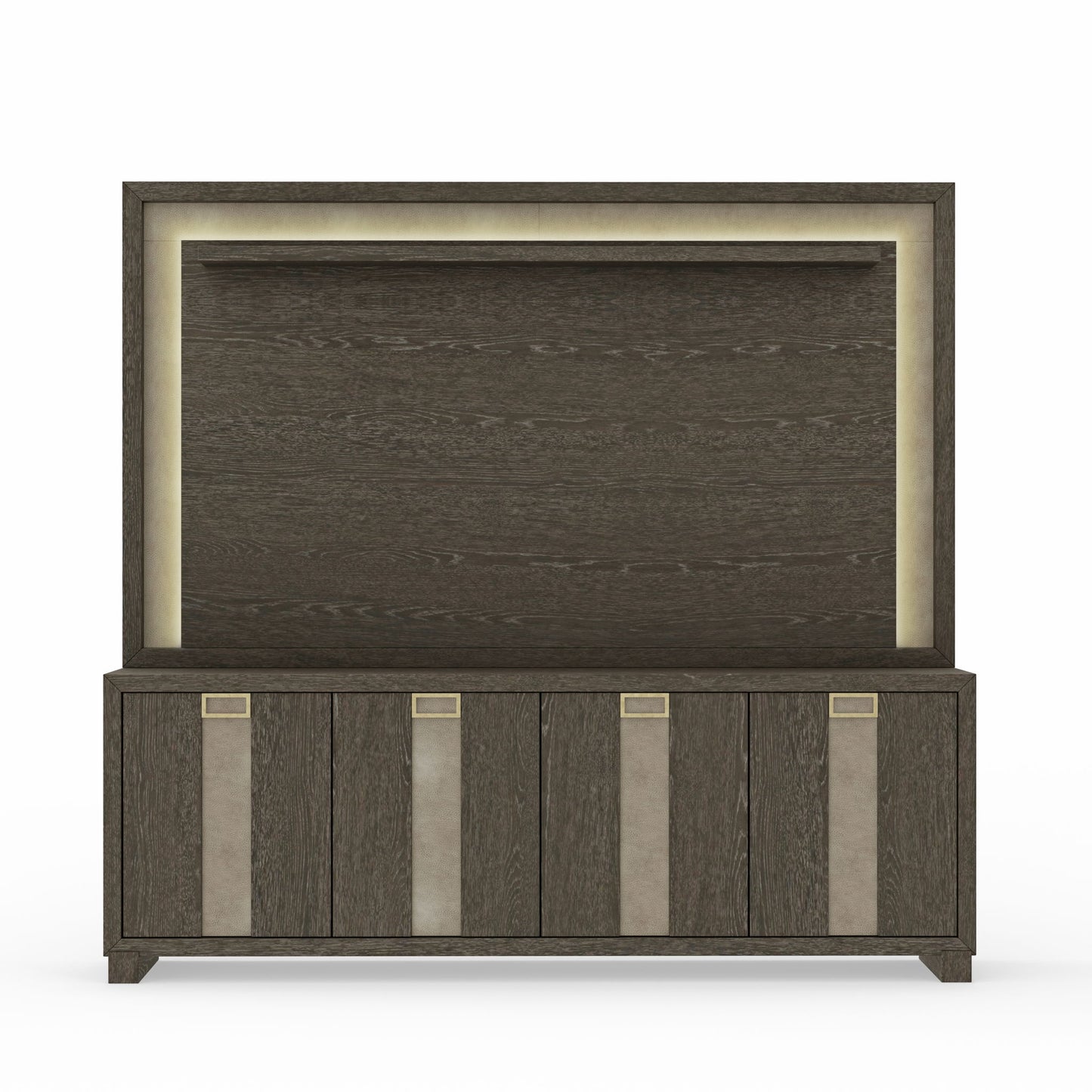 Ascent - 90" TV Console With Hutch And Back Panel - Dark Chocolate