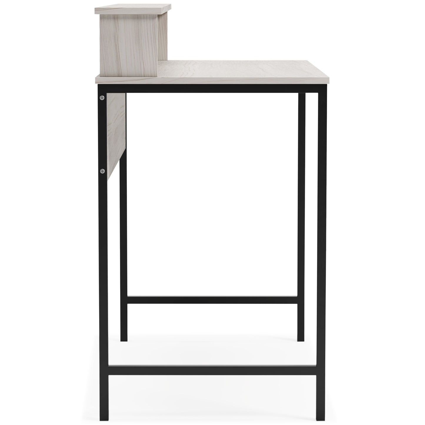 Bayflynn - White / Black - Home Office Desk With Hutch