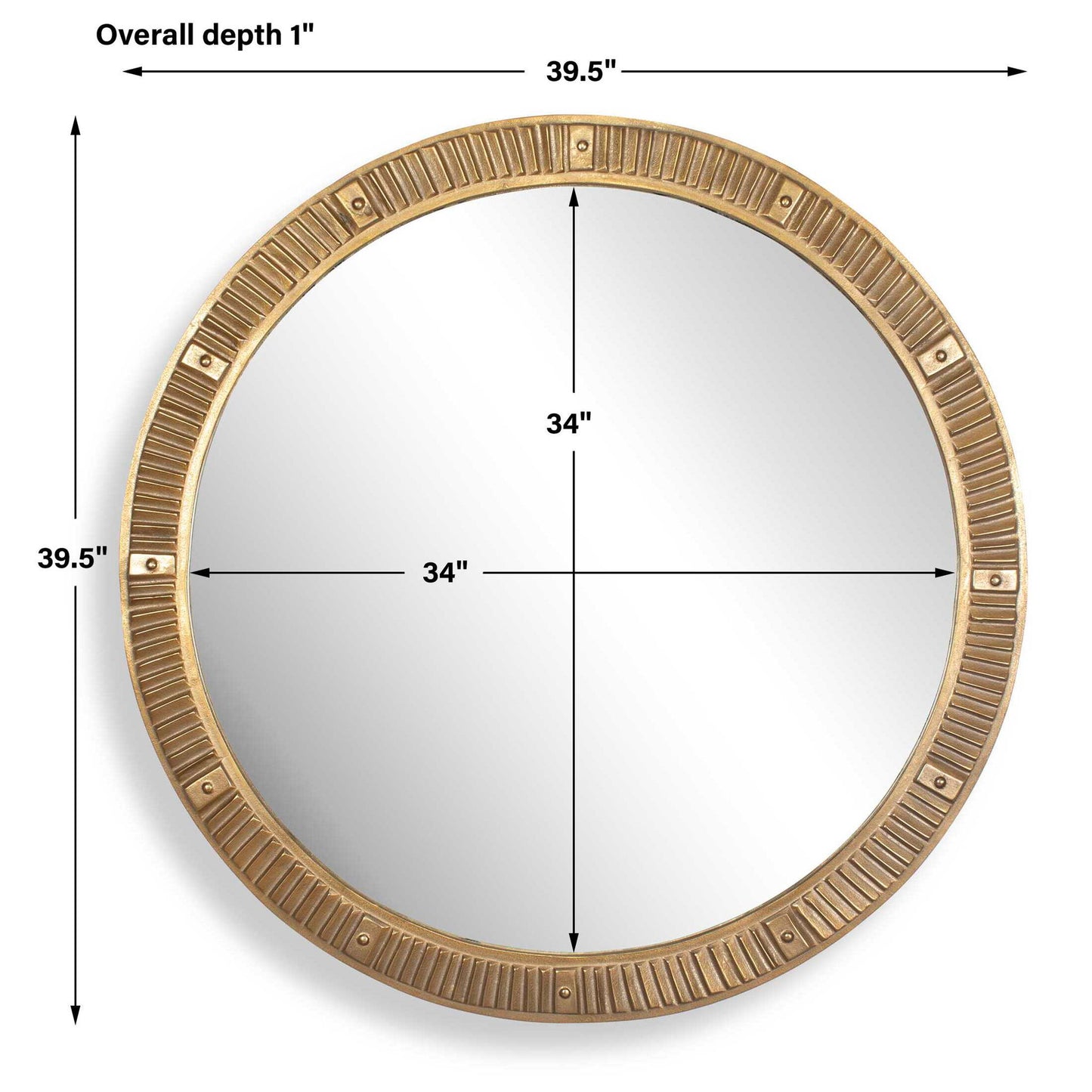 Heart Of Gold - Round Mirror - Brass / Gold
