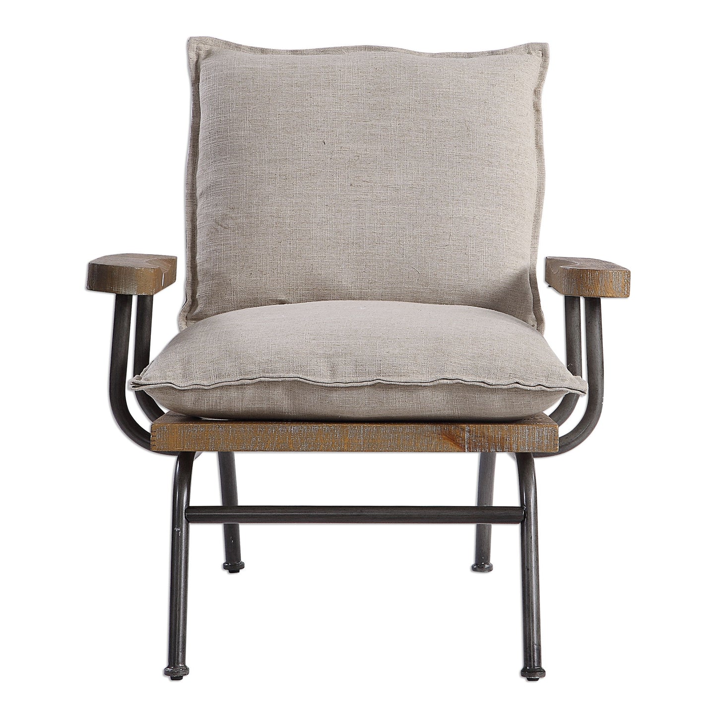 Declan - Industrial Accent Chair - Beige