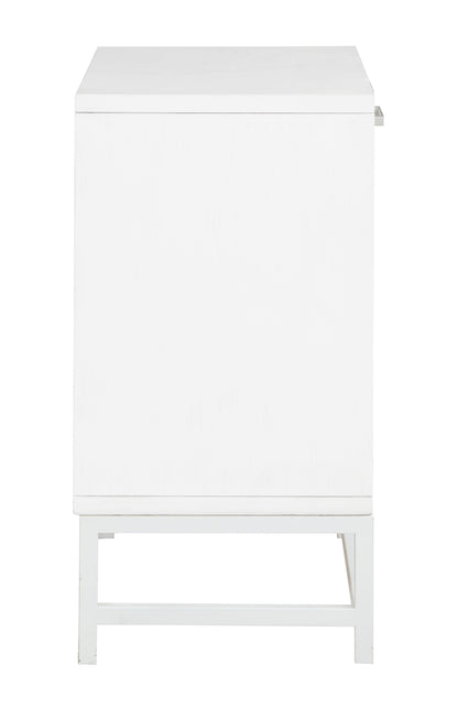 Hawthorne - Two Door Cabinet - White / Rattan