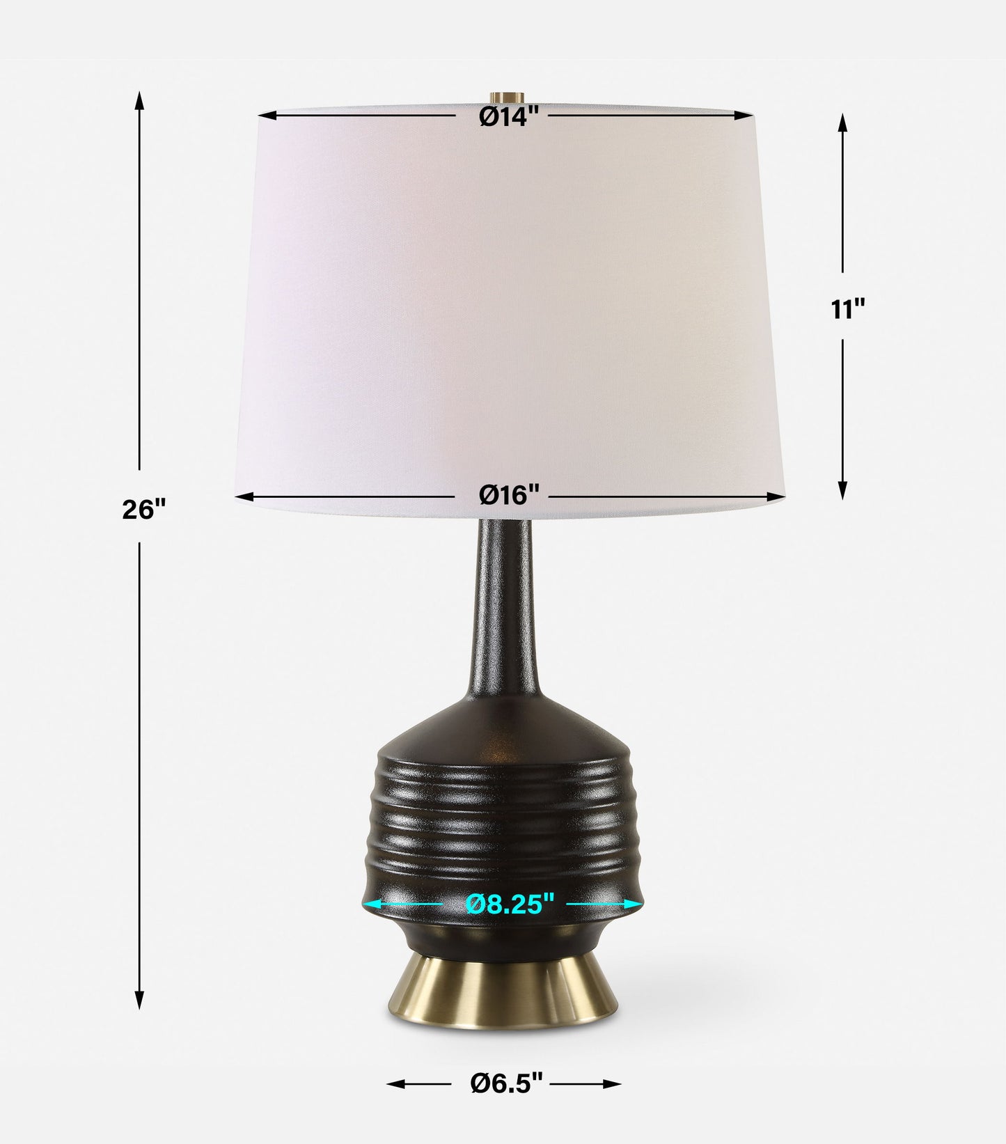 Foster - Black Glaze Table Lamp