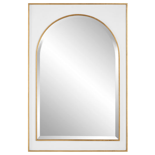 Crisanta - Gloss White Arch Mirror