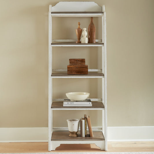 Magnolia Manor - Leaning Pier Bookcase - White