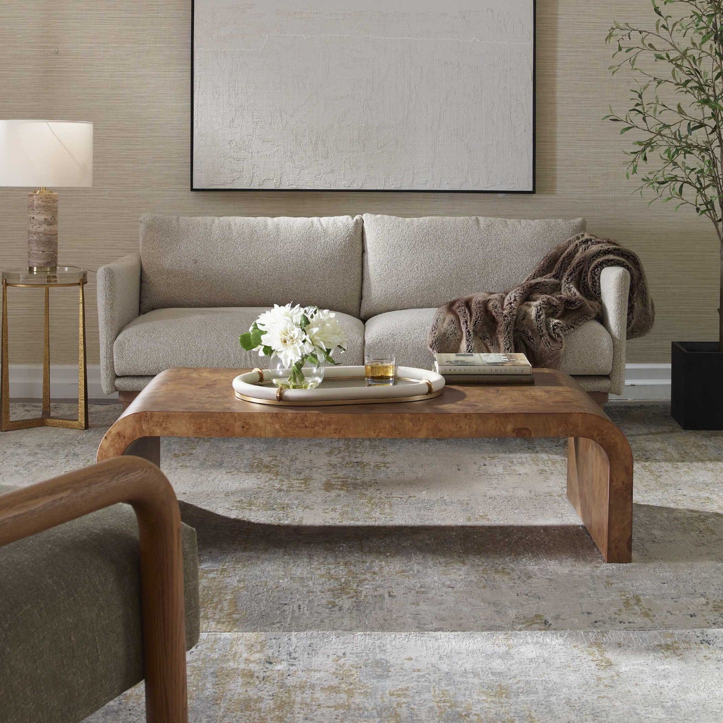 Carraway - Burl Wood Coffee Table - Woodtone