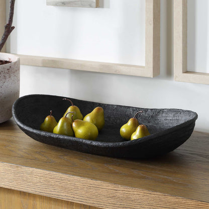Ember - Weave Indoor-Outdoor Oblong Bowl - Black