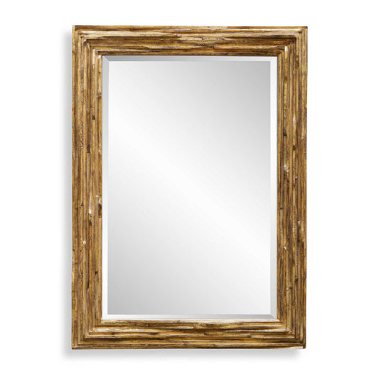 Overlap - Teak Wood Mirror - Light Brown
