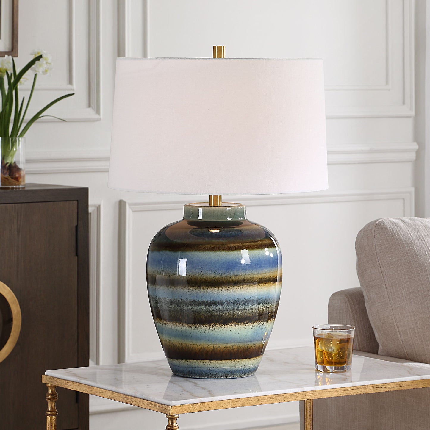 Judarn - Table Lamp - Blue / Brown