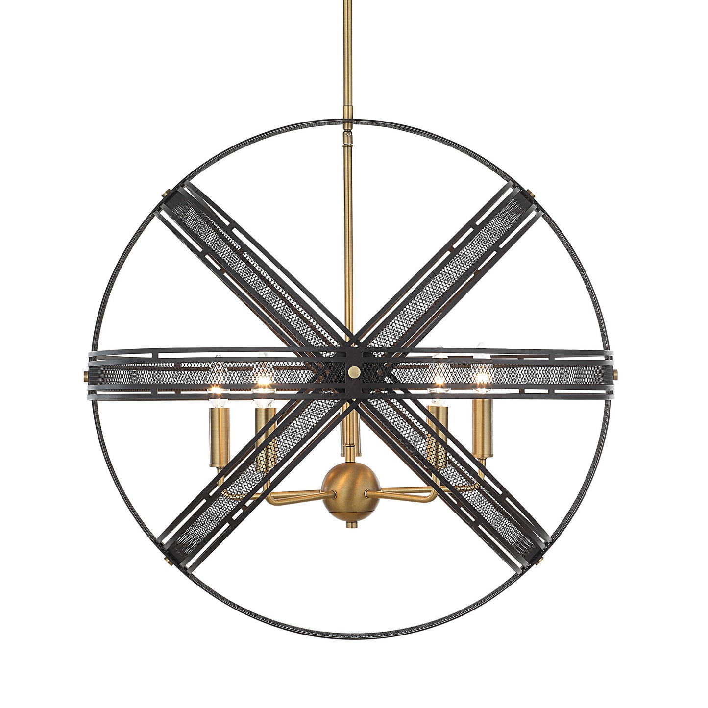 Spherical - 5 Light Pendant - Black