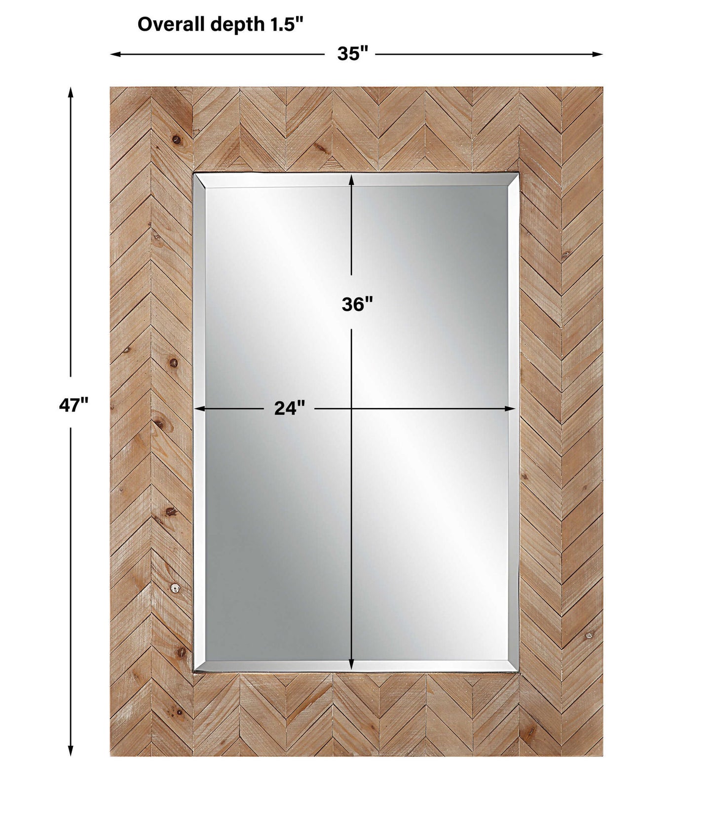 Demetria - Wooden Mirror, Small - Light Brown