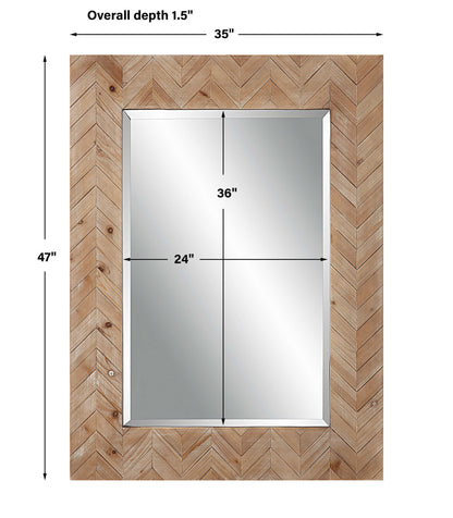 Demetria - Wooden Mirror, Small - Light Brown
