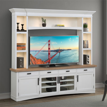 Americana Modern - TV Console with Hutch and LED Lights
