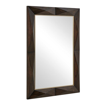 Diamond In The Rough - Wood Mirror - Gold / Woodtone