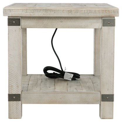 Carynhurst - White Wash Gray - Rectangular End Table