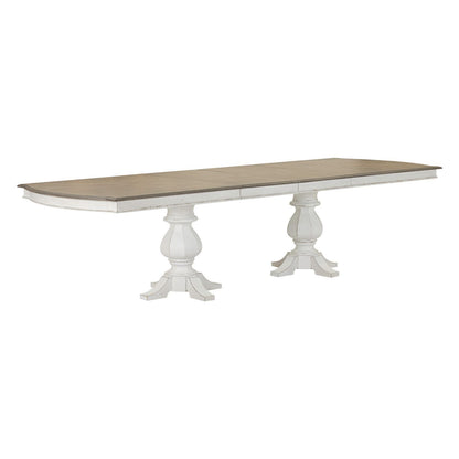 Magnolia Manor - Double Pedestal Table - White