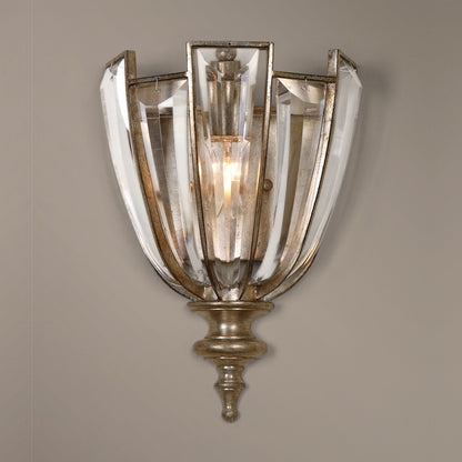 Vicentina - 1 Light Crystal Wall Sconce - Light Brown