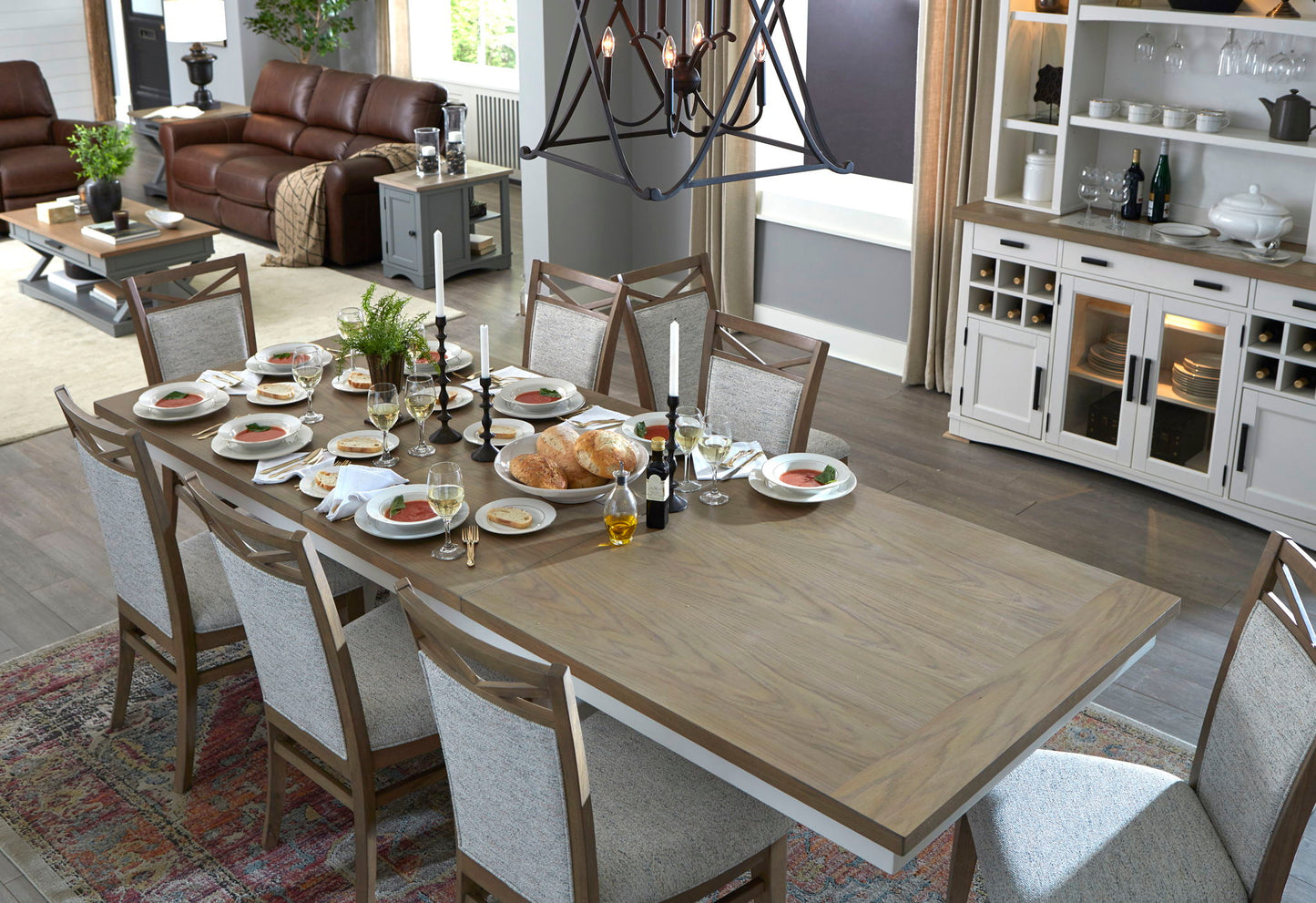 Americana Modern Dining - Trestle Extendable Dining Table - Cotton