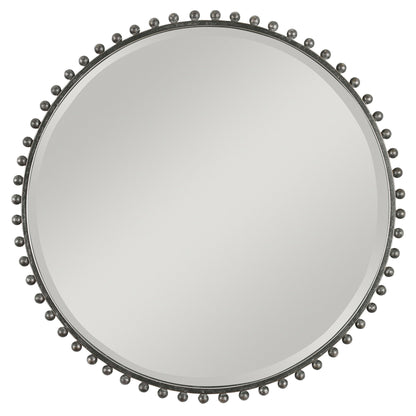 Taza - Round Iron Mirror - Dark Gray