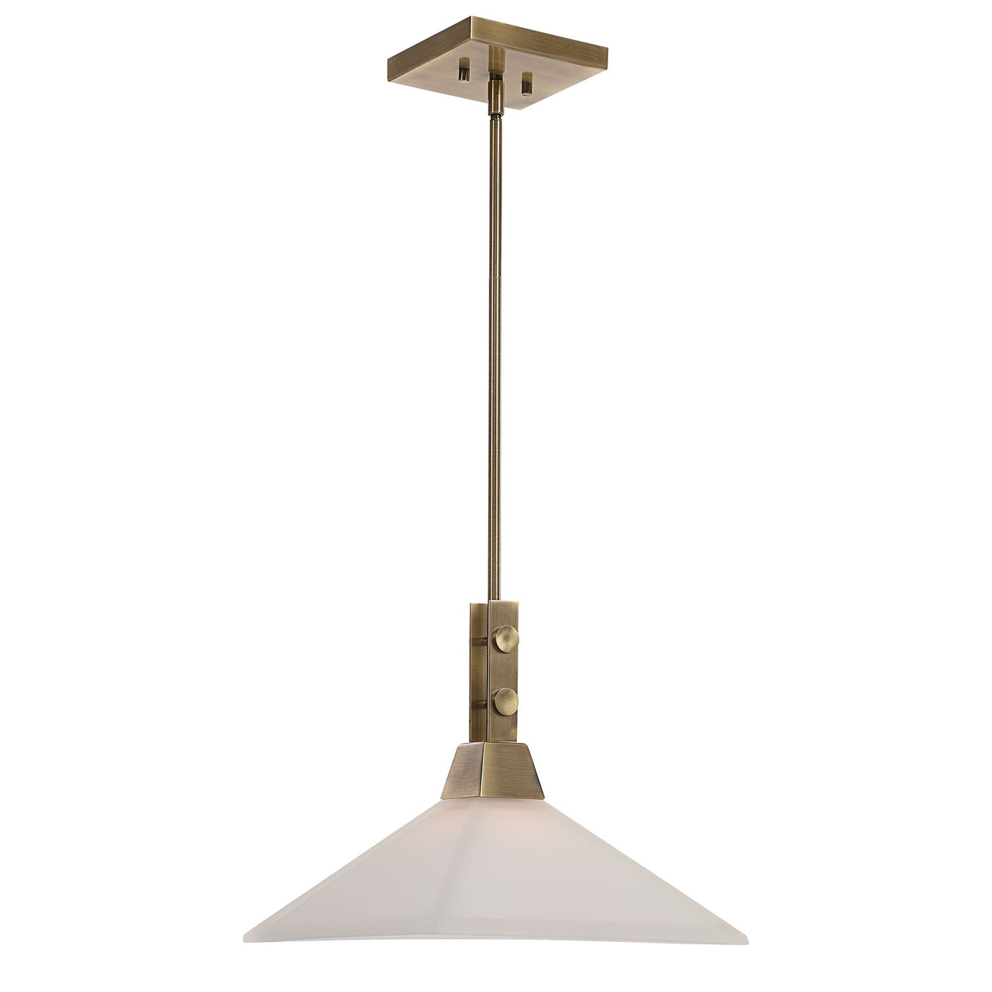 Brookdale - Industrial 1 Light Pendant - Light Brown & White