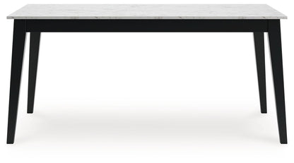 Jettaya - Black / White - Rectangular Dining Room Table