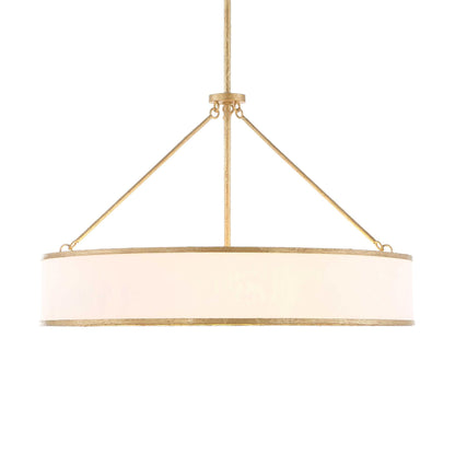 Algiers - 8 Light Drum Pendant - Gold / White