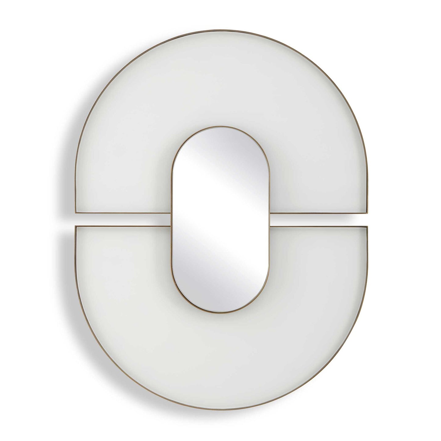 Encase - Modern Oval Mirror - White