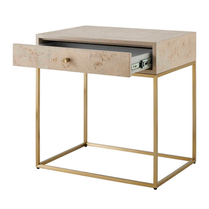 Pembrook - Side Table - Light Washed / Brass