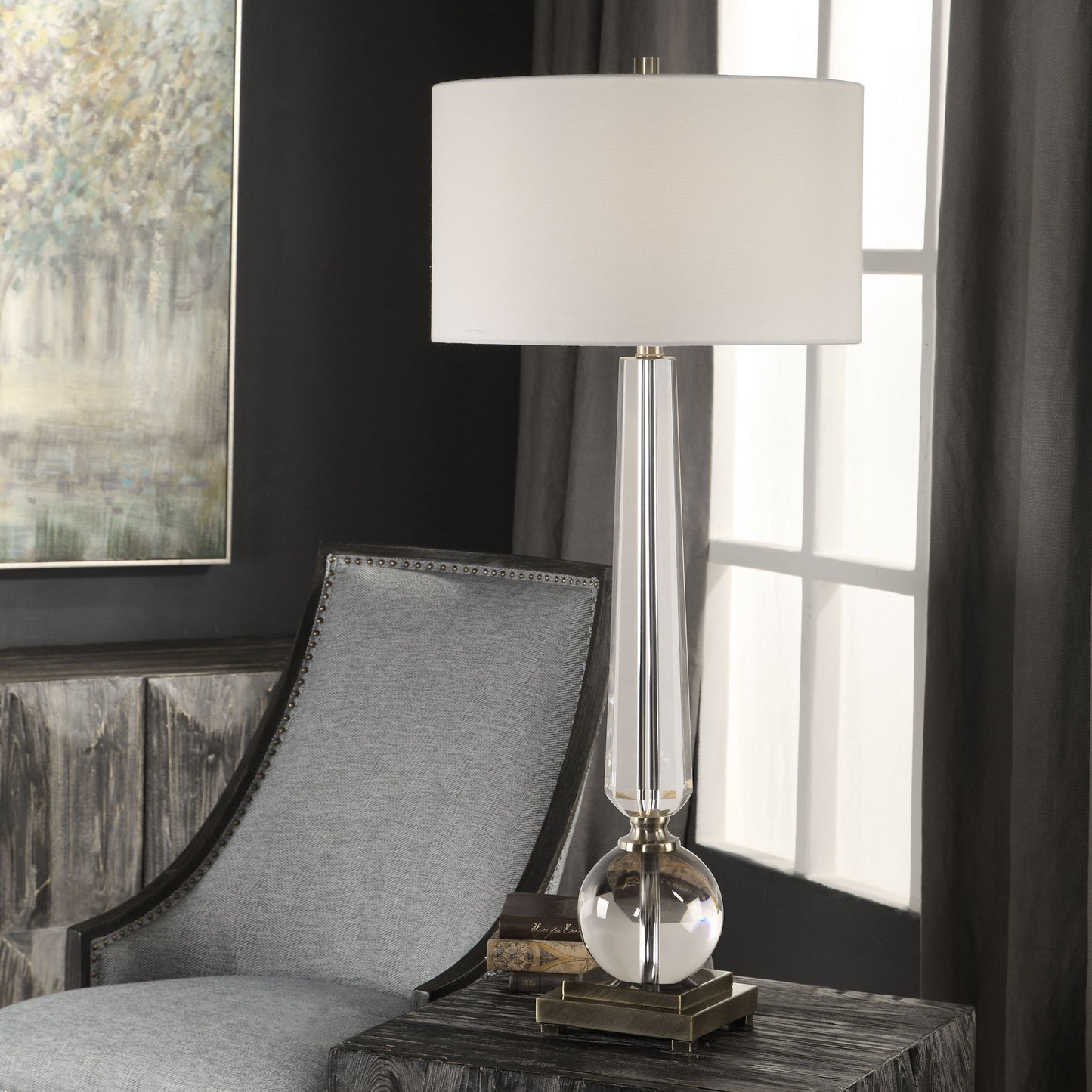 Crista - Crystal Lamp - Pearl Silver