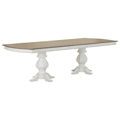Magnolia Manor - Double Pedestal Table - White