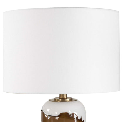 Ararat - Swirl Table Lamp - Brown / White