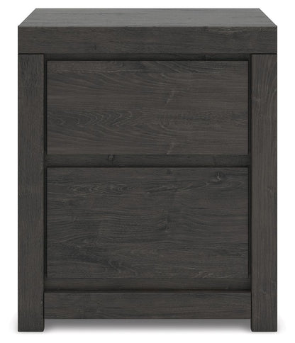 Fraluna - Charcoal - Two Drawer Night Stand