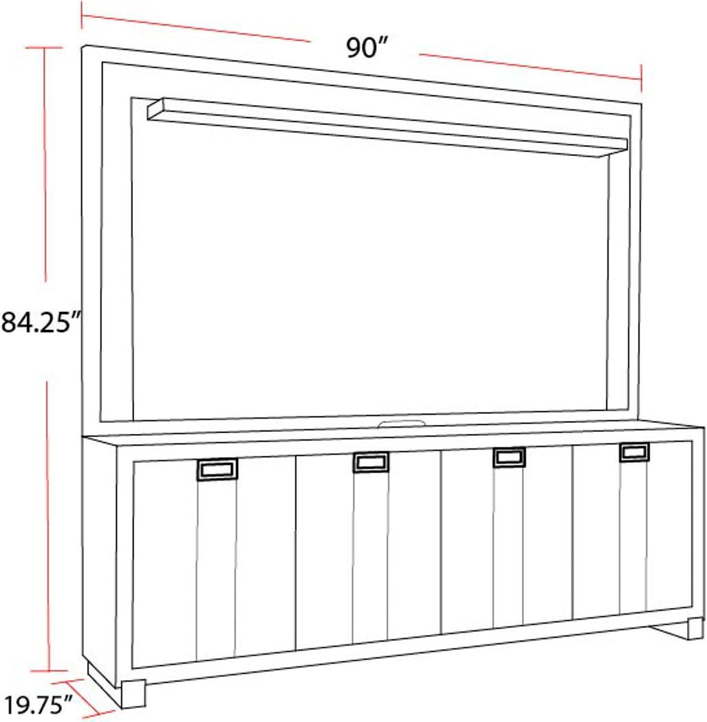Ascent - 90" TV Console With Hutch And Back Panel - Dark Chocolate