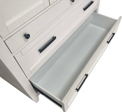 Americana Modern Bedroom - 7 Drawer Door Chest With Workstation - Cotton