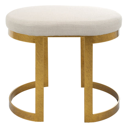 Infinity - Accent Stool - White & Gold