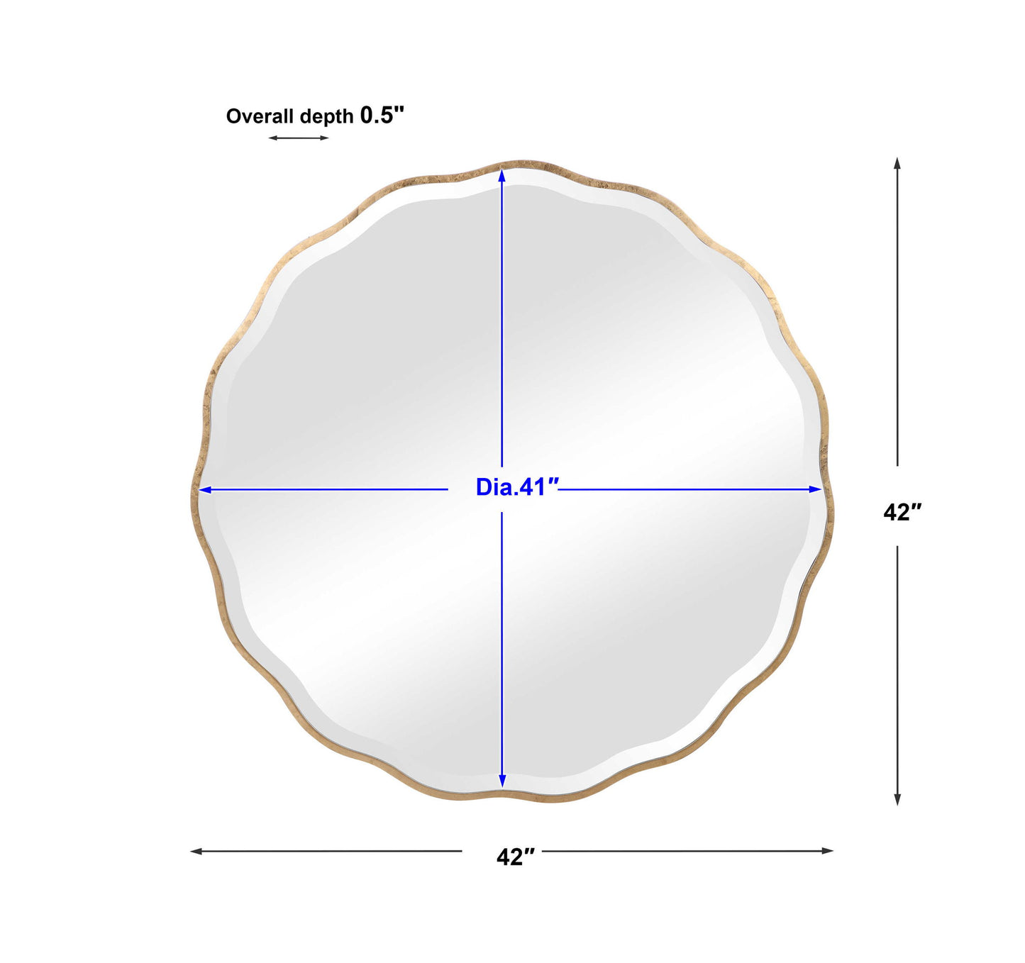 Aneta - Round Mirror - Gold