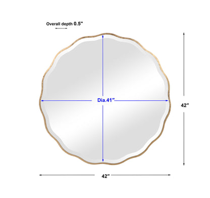 Aneta - Round Mirror - Gold