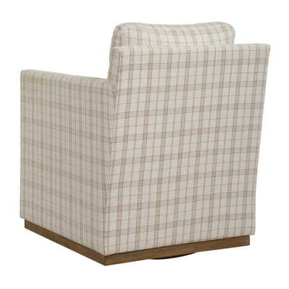 Basie - Casual Linen Swivel Chair - White