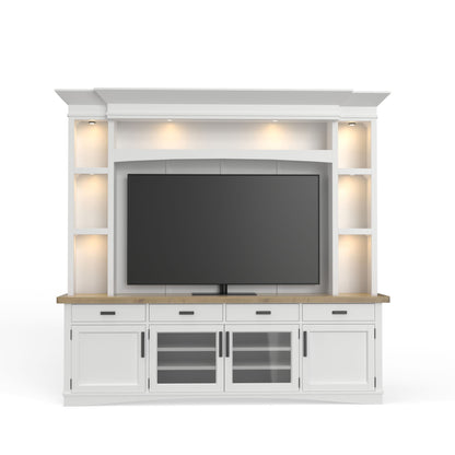 Americana Modern - TV Console with Hutch, Backpanel and LED Lights